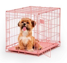 iCrate Folding Metal Dog Crate, Divider Panel, Floor Protecting feet