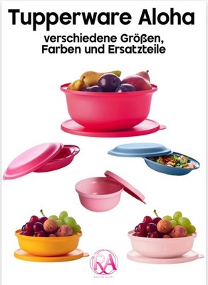 TUPPERWARE  Aloha Serie Schüsseln 450 ml / 1 l / 2 l / 4 l + Servier-Doppel   lu