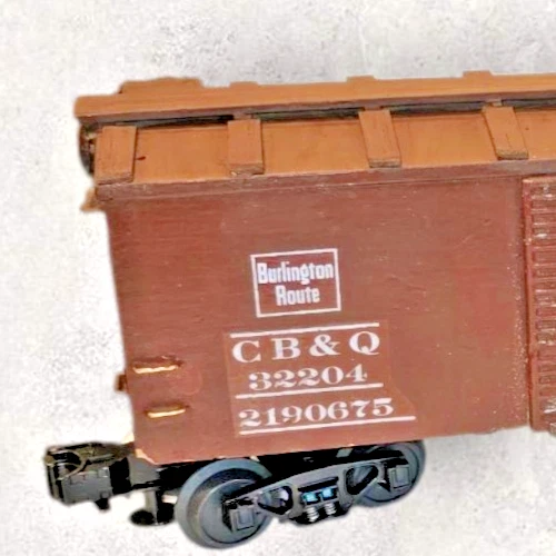 Vintage Westbrook O Gauge CB&Q Box Car Cardboard Wood Die Cast New MTH Trucks - Image 2 of 4