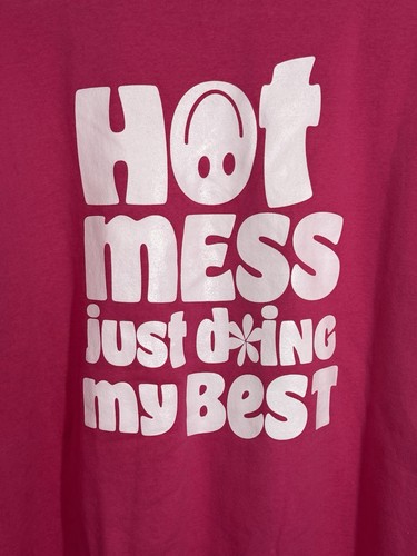 NWT KatyDid Pink Sweatshirt Hot Mess Doing My Best Womens Size 2XL Cozy NEW - Picture 4 of 12