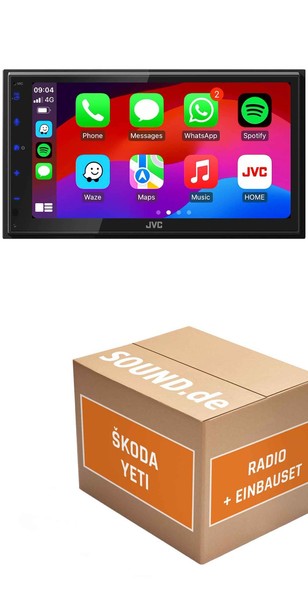 Autoradio JVC KW-M695DBW FüR Skoda Yeti 5L + Feature Klima/Sound/Pdc Carplay Wir-image