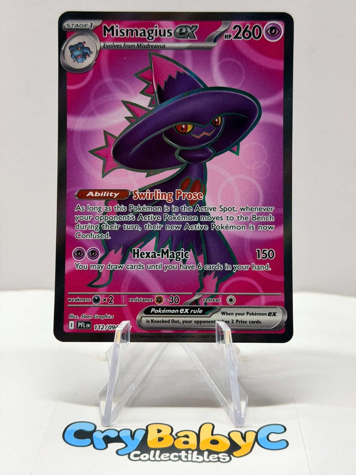 Pokemon Mismagius ex 112/094 Phantasmal Flames ME Ultra Rare Full Art