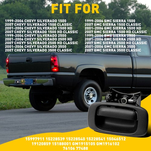 Tailgate & Handle Bezel Trim Fit Set Set Chevy 1999-2006 GMC Silverado Sierra - Picture 2 of 12