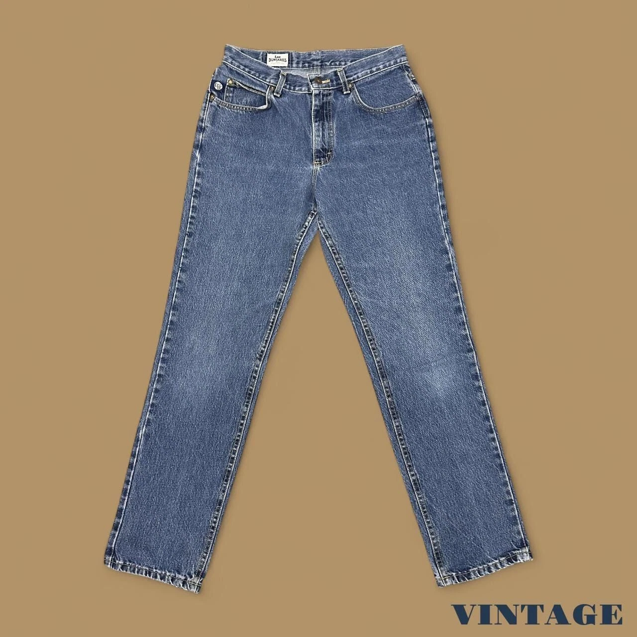 Vintage 90s Lee Dungarees Slim Straight Leg Boyfriend Jeans Mid Blue W30 L32