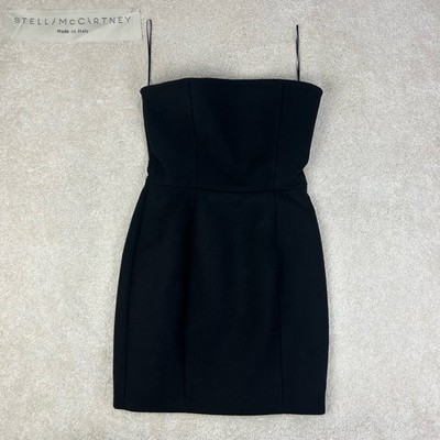 Stella McCartney Italy Women s Wool Black Bustier Cocktail SS807 Mini Dress 40