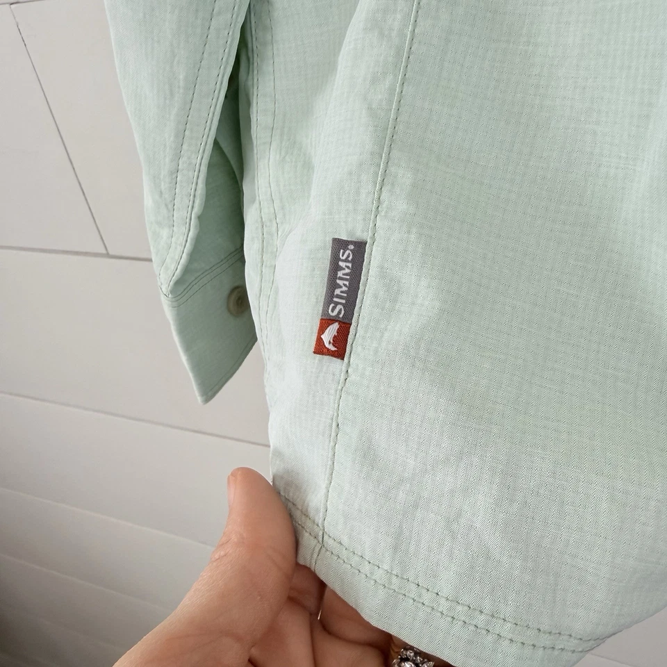 Camisa de Pesca Simms Guide Hombres Grande Verde Ventilada Exterior Campamento Caminata Ligera Foto 2 de 4