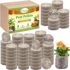 100 Pcs 50Mm Seed Starter Peat Pellets Pods for Seedlings- Compressed Seed Start