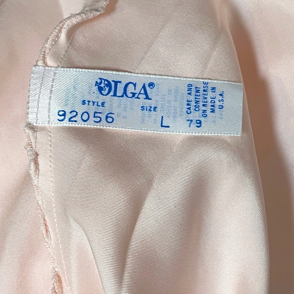 De Colección Olga Camisón Vestido Negligee Rosa Falda Completa Encaje Lencería Años 70 80 Foto 4 de 4