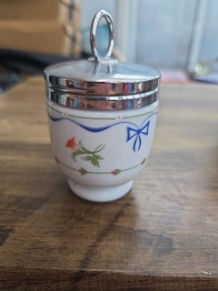 Vintage Royal Worcester Porcelain Egg Coddler Floral Design