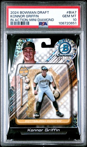 2024 Bowman Draft In Action #BIA7 Konnor Griffin -Mini Diamond PSA 10 #85/150