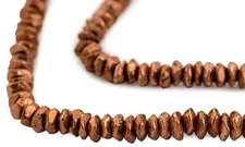 Copper Faceted Ring Beads 7mm Large Hole 8.5 Inch Strand
