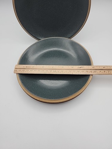 3 DANSK Santiago Grey Salad Plates, 8", Speckled W/ Coffee Tan Rim - Picture 3 of 18
