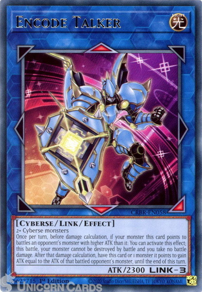CRBR-EN058 Encode Talker : Rare 1st Edition YuGiOh Card