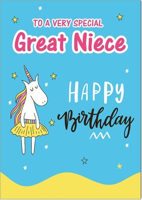 Happy Birthday Great Niece Images Great Niece Birthday Card - Funky Unicorn - Quality Card With Peel Envelope  | Ebay