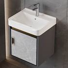 Wall Mounted Bathroom Vanity Cabinet Ceramic Sink Combo Drain with Drawers New