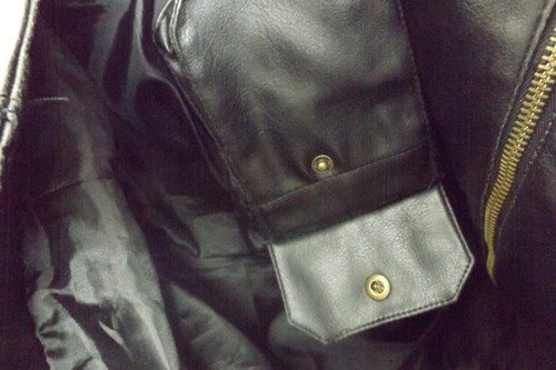 Vintage Machine Jacket Men’s Size XL Black Faux Leather Full Zip Striped Biker - Picture 8 of 12