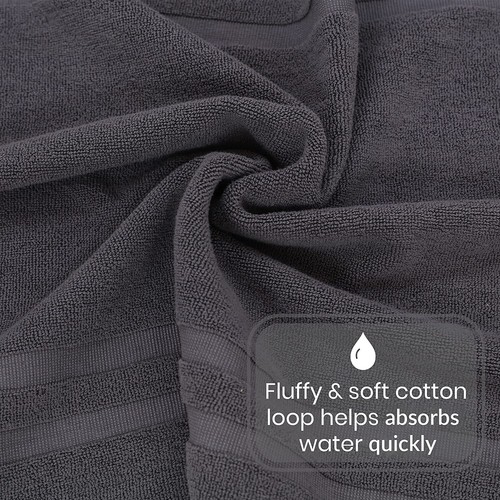 Juego de alfombrillas de baño antideslizantes 100 % algodón hilado en anillo 22x34 pulgadas, toallas ultra absorbentes - Imagen 35 de 43