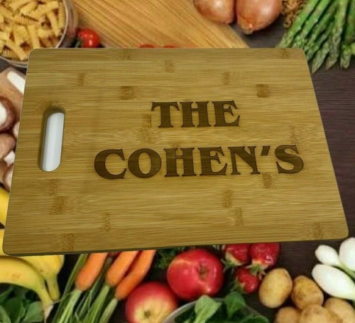 Large Cutting Cheese Charcuterie Board 14"x10" Engraved Bamboo Wood Personalized - Picture 2 of 12