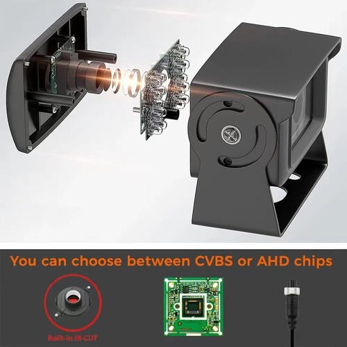 Waterproof HD 4Pin VR Rear View Backup Camera For Bus Truck IR Night Vision CCD - Picture 4 of 13