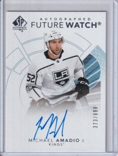  2017-18 SP Authentic #157 Michael Amadio RC AUTO 373/999 - Los Angeles Kings
