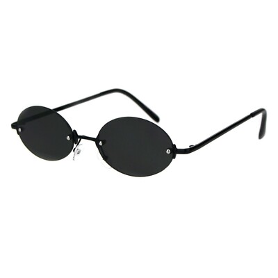 Rimless Oval Sunglasses Metal Frame Trendy Unisex Shades UV  display picture 2
