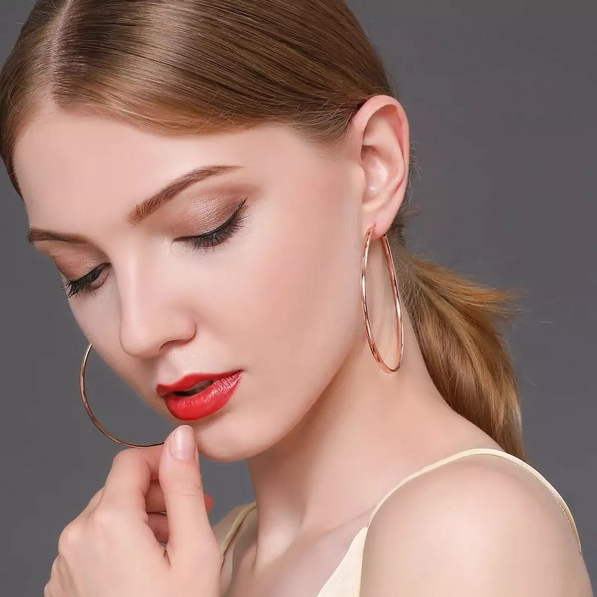 Rose gold filled shop hoop earrings
