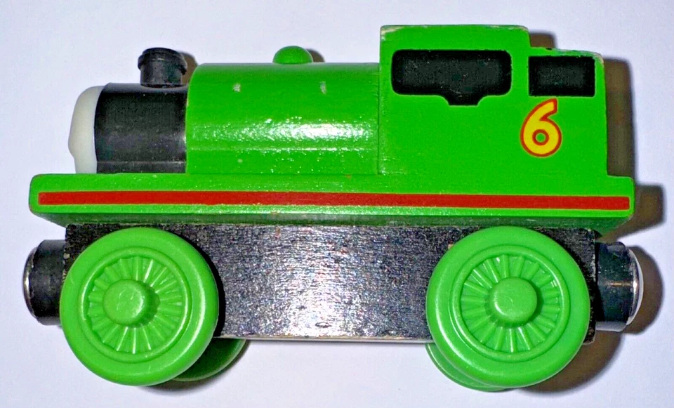 Thomas & Friends Percy # 6 Green Saddle Engine carro de madeira UAU. ÓTIMO estado! - Imagem 4 de 4