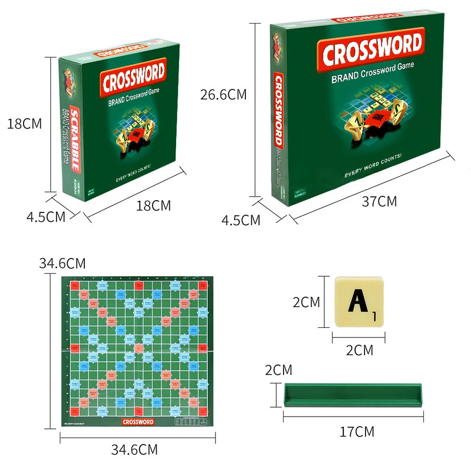 Classic Scrabble Board Game Perfect for Family Adults Kids Educational Puzzle - Image 3 of 4
