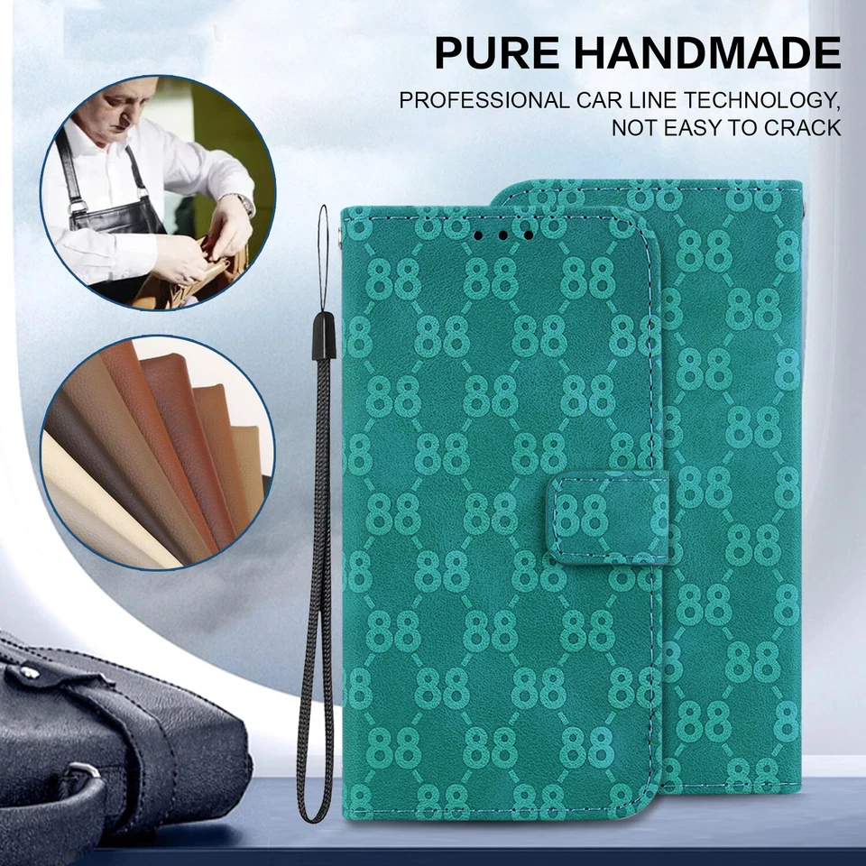 Phone Case For MOTO G24 G04 GFast G72 G62 G84 G23 G14 Leather Press Number Eight - Image 2 of 4