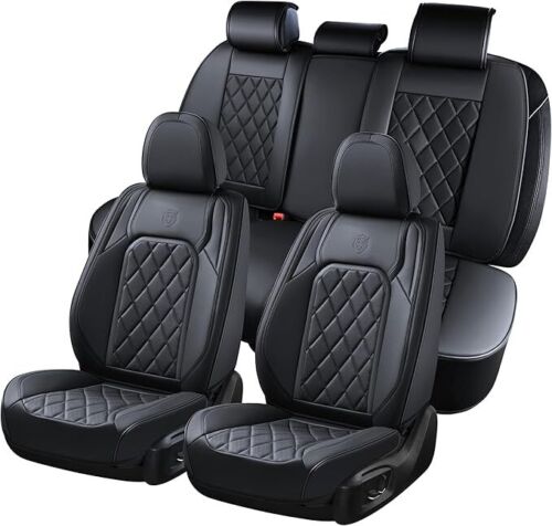 Car Seat Covers Full Set, Universal Fit, Luxury Faux Leather Front Back Cover - Picture 7 of 7