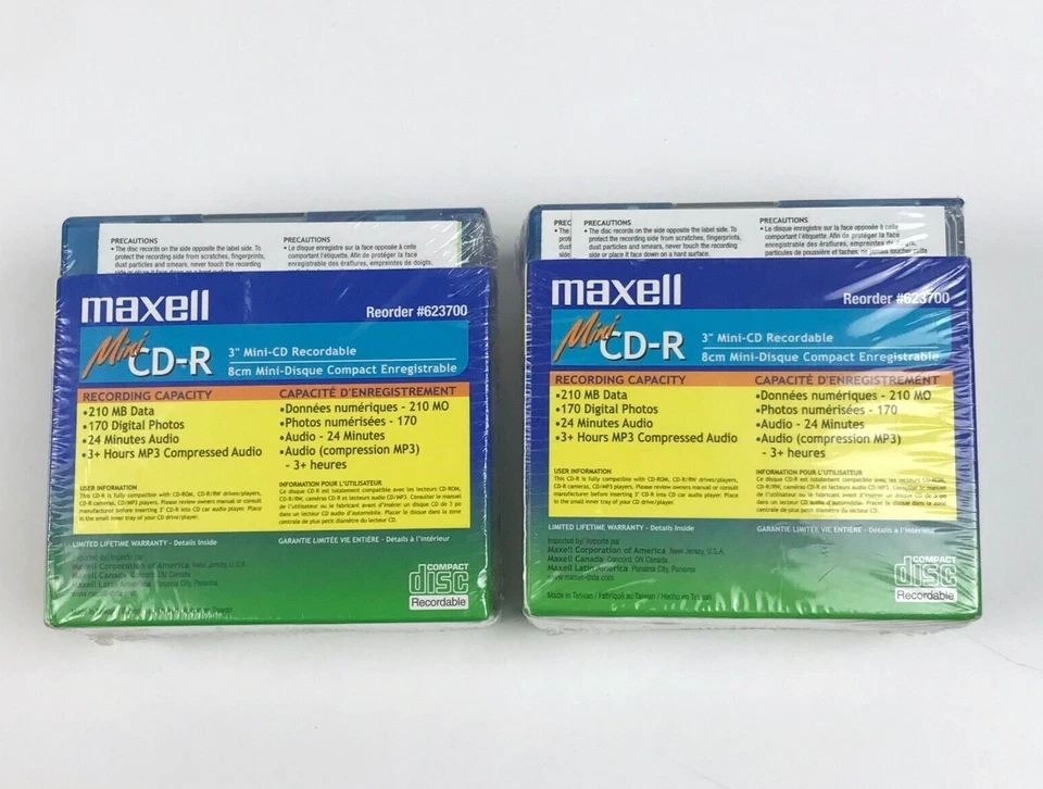 Maxell Mini CD-R 210 MB 24 MIN 10 PK - лот из 2 - Изображение 2 из 3