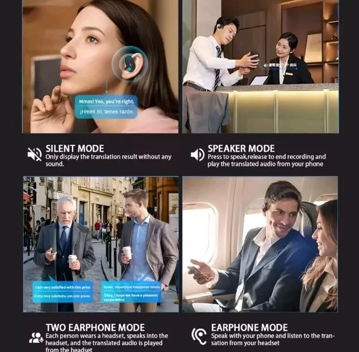 3-in-1 Smart Voice Translation Earbuds 150+ Languages Real Time Translator - Image 4 of 4
