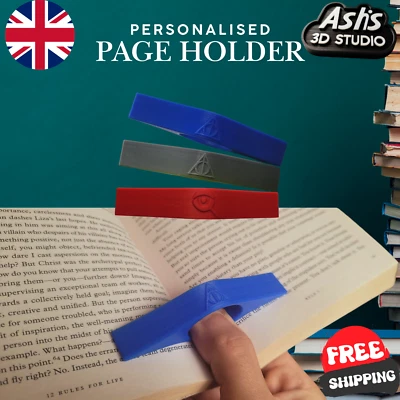 Customisable One-Handed Book Page Holder | Thumb Bookmark | 3D Printed