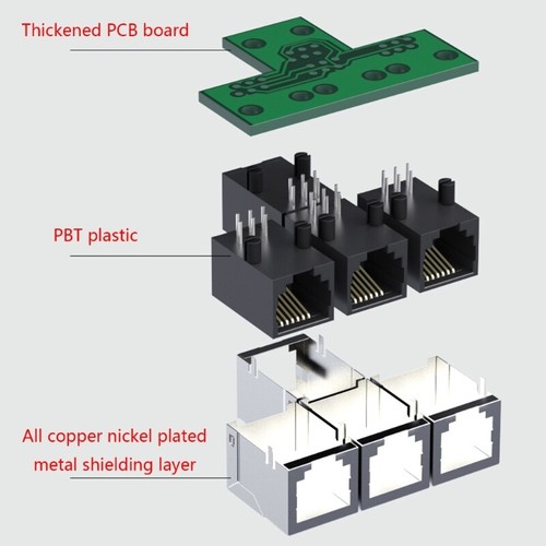 Phone Splitter 3 Way/4Way Telephone Adapter RJ11 6P6C Port for Home Office Use - Photo 4/10