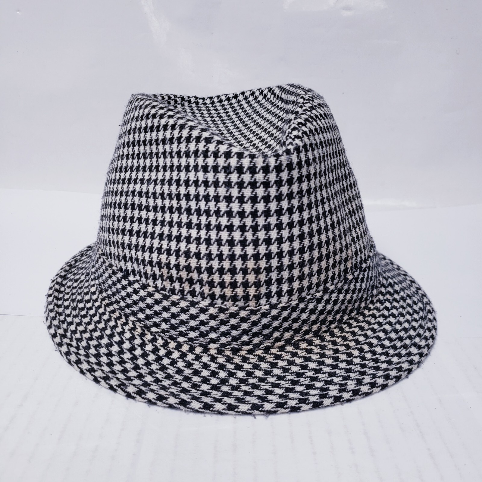 Fedora Upturn Black And White Checkered Hat-image