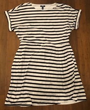 Chaps Ralph Lauren Faux Wrap Dress XXL Blue White Nautical Classic