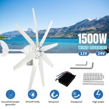 1500W 12/24V Horizontal Wind Turbine Generator Nylon Fiber low Noise Low Start