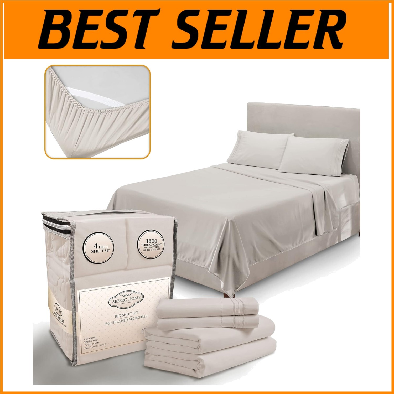 Hypoallergenic Microfiber Full Size Sheet Set - Soft and Breathable Comfort