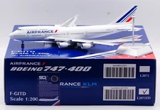 SQ Wings 1:200 Air France Boeing 747-400 Diecast Aircraft Model F-GITD Flap Down