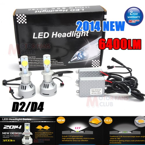 72w 6400lm D2/D4/D2R/D2S/D2C Cree Car LED Headlight Conversion Kit Headlamp Bulb
