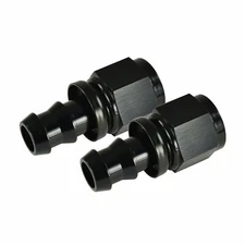 2PC -10 AN Straight Push on Lock Hose Barb Fitting Oil/Fuel/Gas Line Adapter