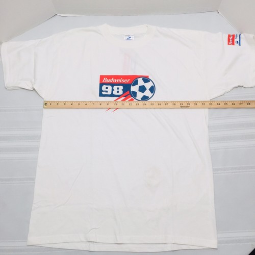 Budweiser 98' France World Cup Soccer Vintage Official 90's T-Shirt Size XL,NWT - Picture 10 of 12