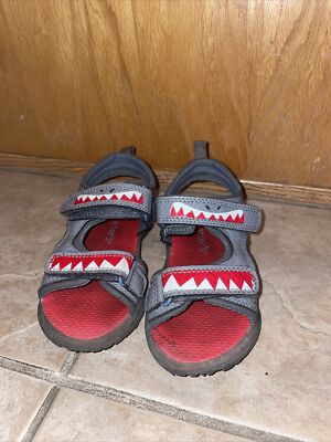 Carter's Boy Shark Sandals Shoes Light up gray