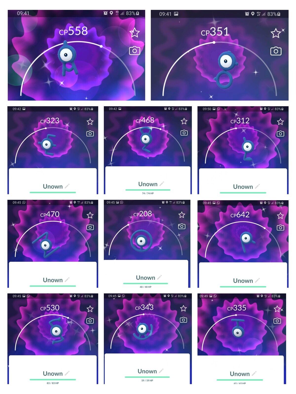 Unown F-Pokémon Go shiny