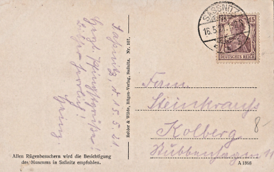 19579 Postcard Sassnitz Rügen Ferry Preußen Steamer