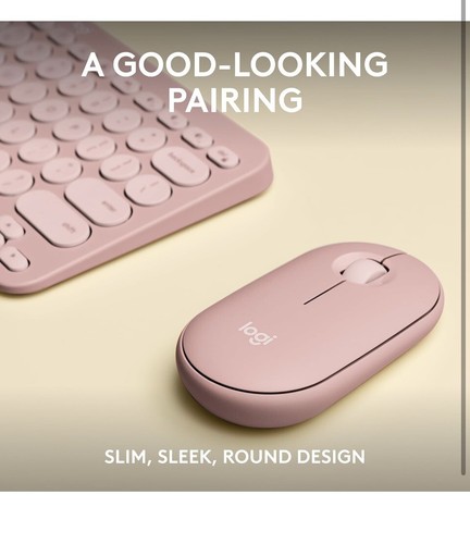 Logitech Pebble 2 Combo - K380S Keyboard & M350S Mouse - Pink - New - Picture 2 of 13