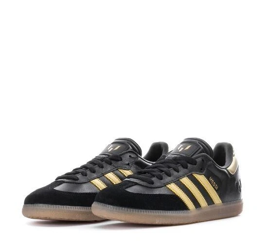 Big Kid's Adidas Samba x Messi J 黑色/金色 金属色/胶 JR6349 — 第 3/4 张图片