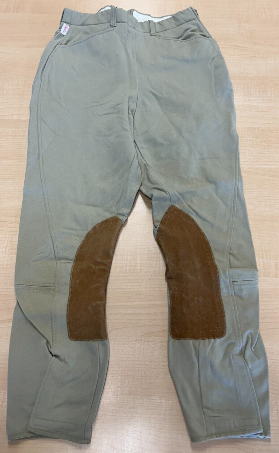 Tailored Sportsman Tan Equestrian Horse Riding Side Zip Breeches Size 28