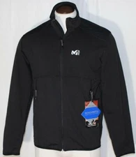 NEW Millet Tech Stretch Light-Weight Jacket  Running Hiking Black $125 Front Zip