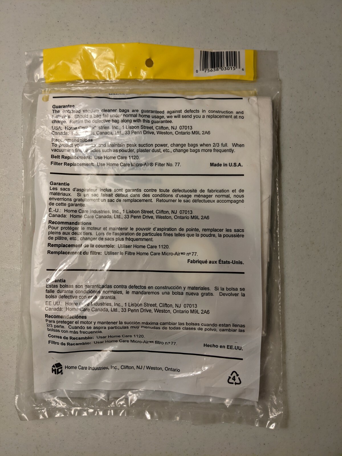 Sacchetti Eureka Victory Tipo Aa Aspirapolvere Verticale Sacchetti Per Aspirapolvere Eureka Victory – Tipo AA, 3 Pezzi, Per Modelli Verticali Powerline/World Vac Eureka Pocket - Foto 4
